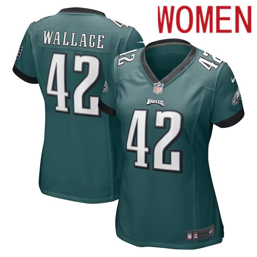 Women Philadelphia Eagles #42 KVon Wallace Nike Midnight Green Game NFL Jersey